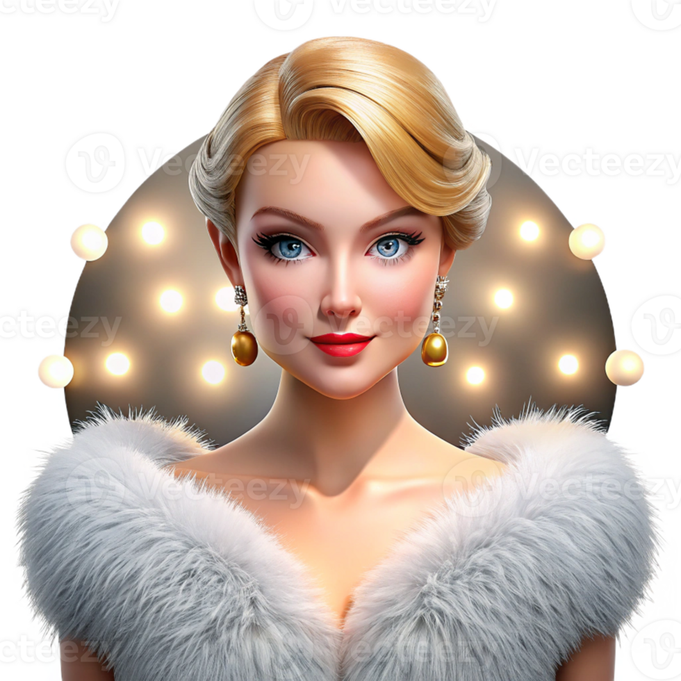 beautiful artistic Portrait of a Glamorous Hollywood Actres professional png