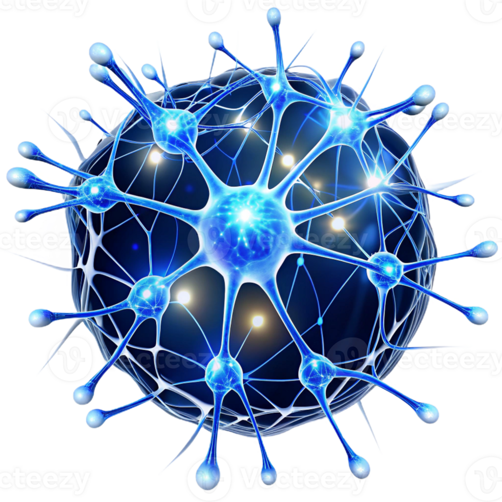 vibrant traditional A Web of Interconnected Glowing Neurons png