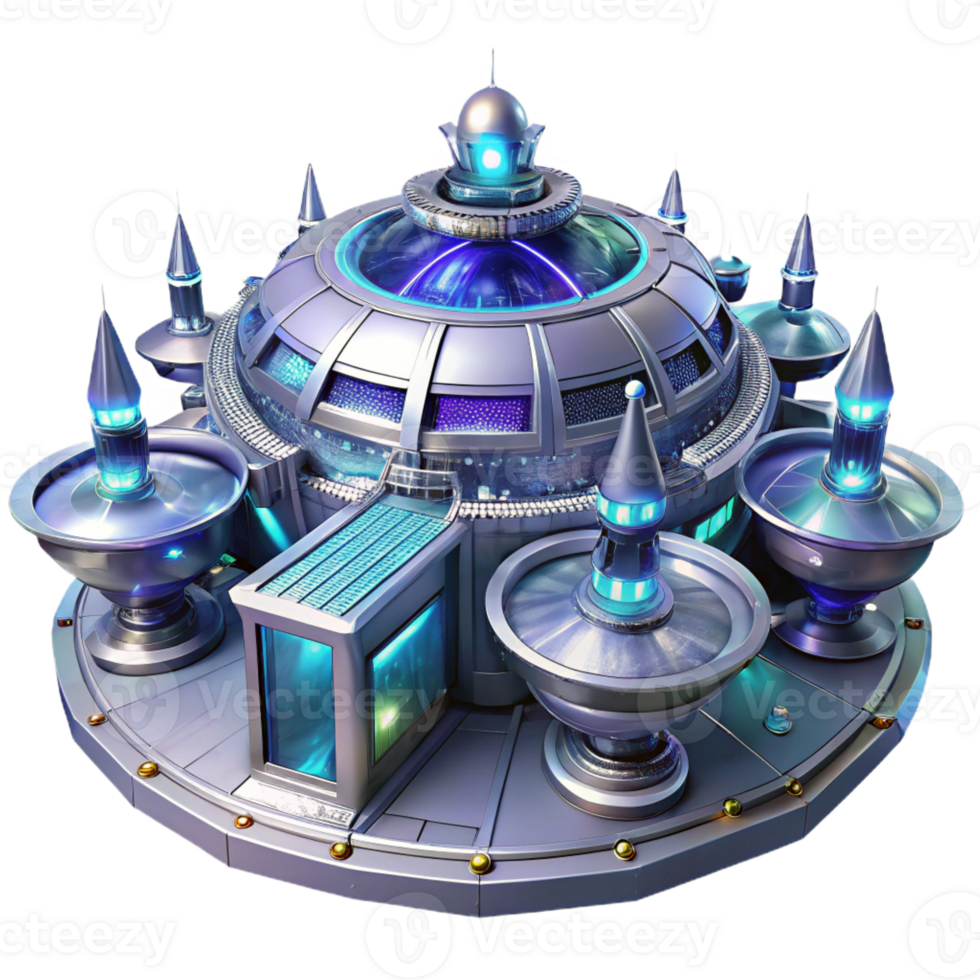 vibrant rustic A Futuristic Space Station Intricate Meta original png