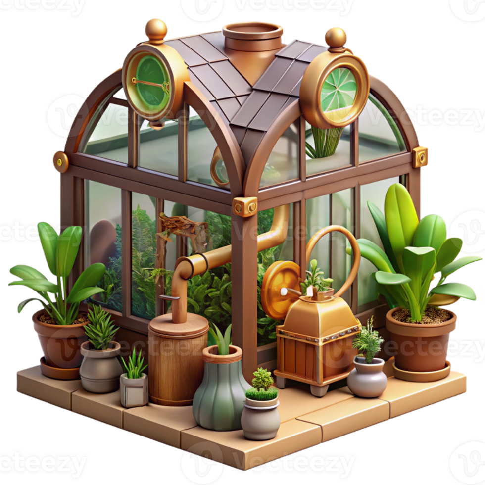 beautiful contemporary A Steampunk Greenhouse Filled with Exot high resolution png