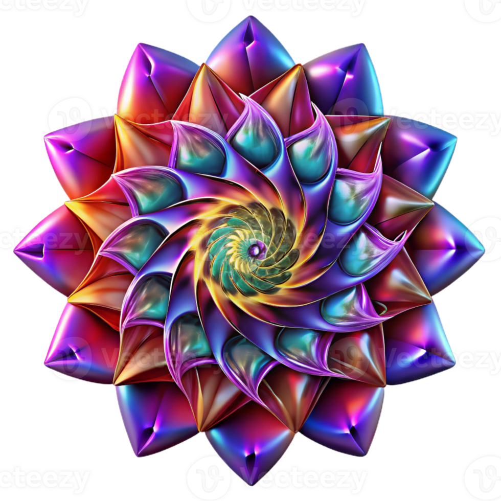 beautiful traditional A Kaleidoscopic Pattern of Swirling Fract original png
