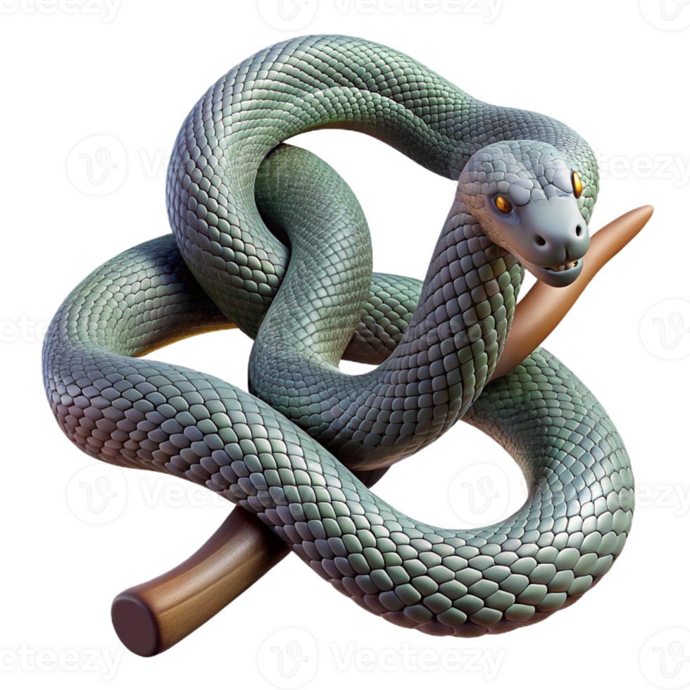 impressive modern A Slithering Snake Coiled Around a Branch original png