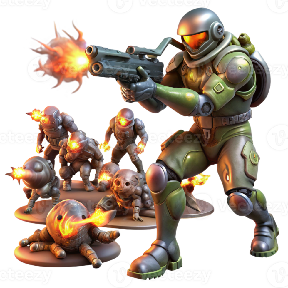 magnificent classic A Futuristic Soldier Wearing Power Armor professional png
