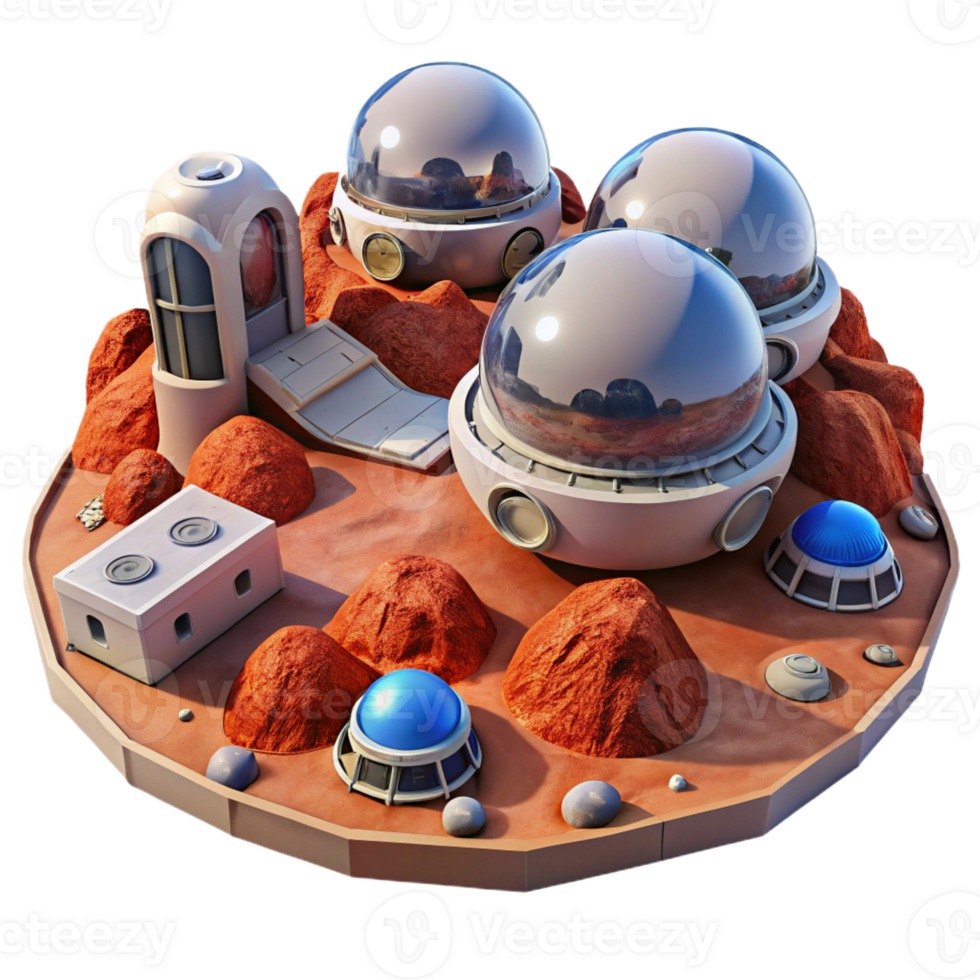 magnificent minimalist Martian Colony Futuristic Habitats and R premium png