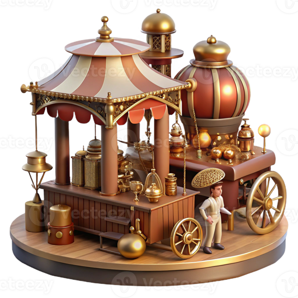 extraordinary vintage A Bustling Steampunk Marketplace Filled authentic png