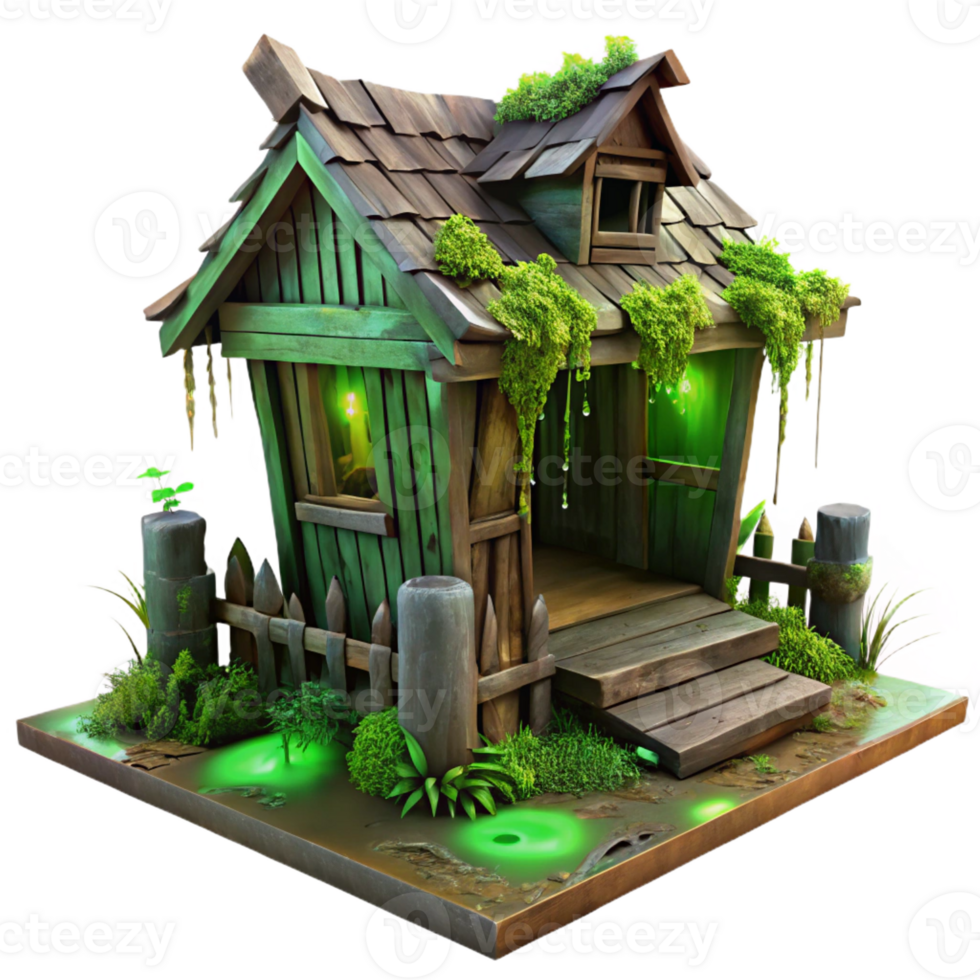 extraordinary rustic A Dilapidated Wooden Shack in a Swamp Ov authentic png