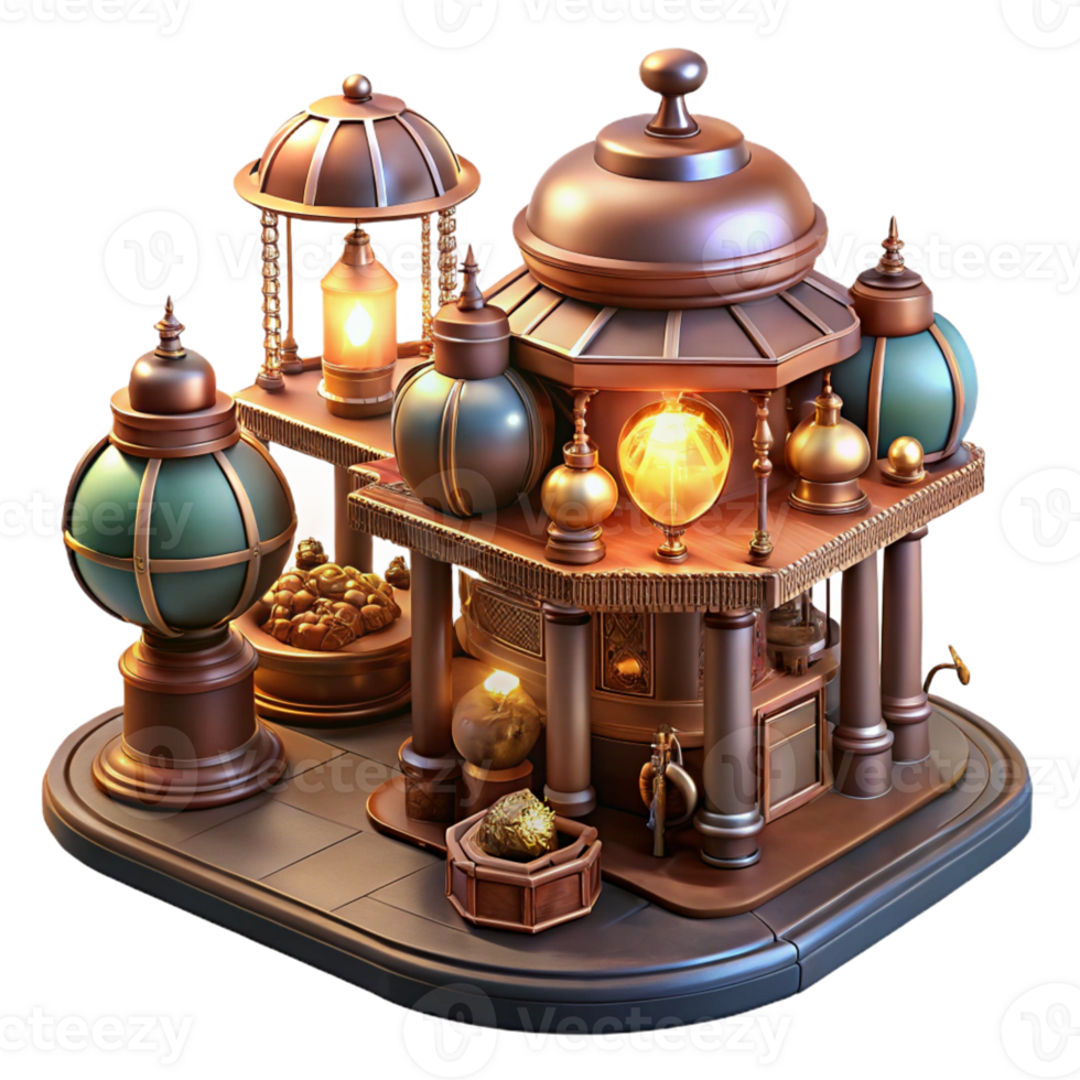 elegant abstract A Bustling Steampunk Marketplace Filled W high quality png