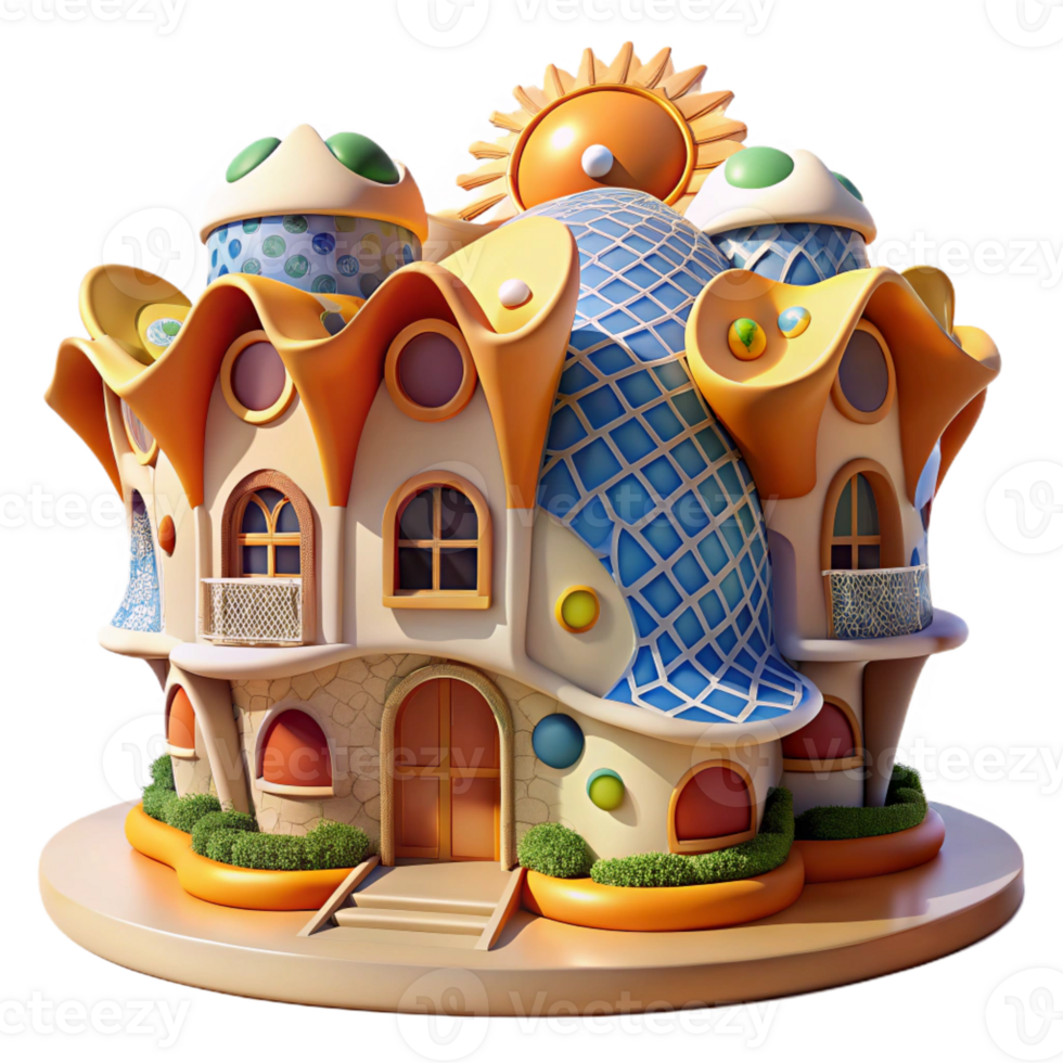 extraordinary rustic Gaudi-inspired Apartment Building Facade genuine png