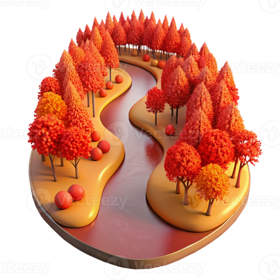 impressive rustic A Winding River Cutting Through a Vibrant high resolution png