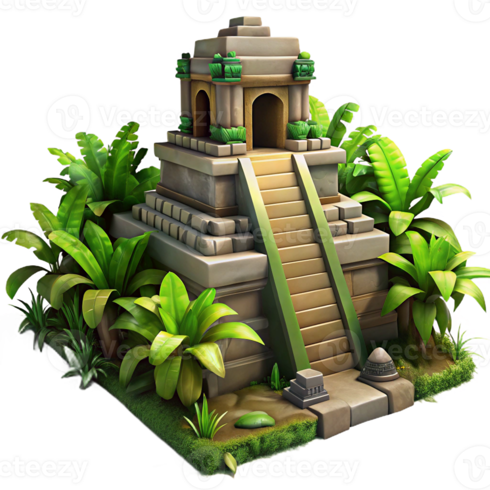 wonderful artistic An Ancient Mayan Temple Overgrown with Ju exclusive png