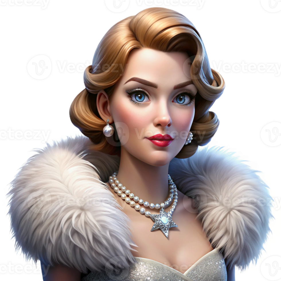 dramatic minimalist Portrait of a Glamorous Hollywood Actress original png