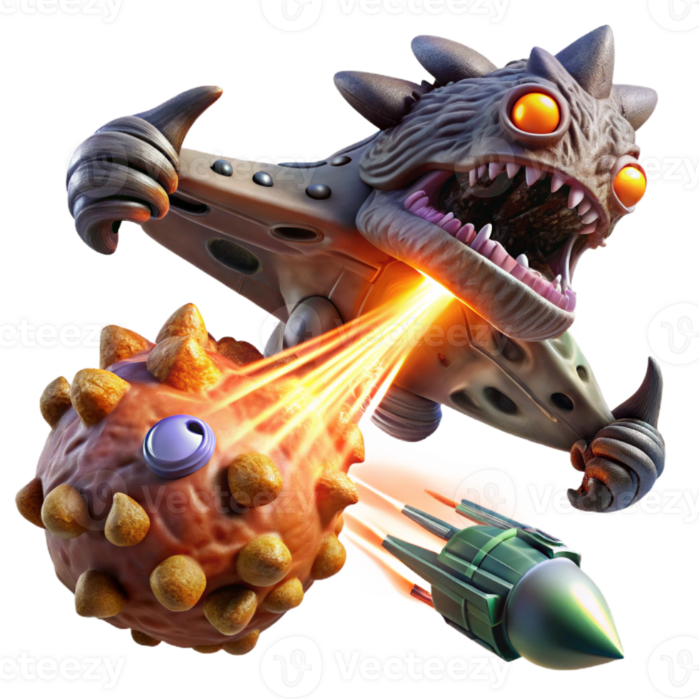 extraordinary rustic A Spaceship Battling a Giant Space Creat exclusive png