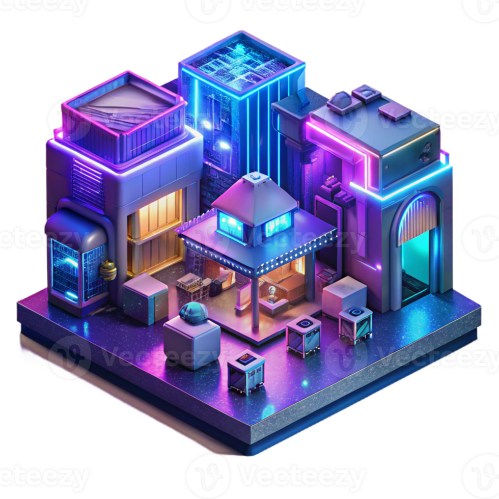 wonderful creative A Bustling Cyberpunk Marketplace Hologr high quality png