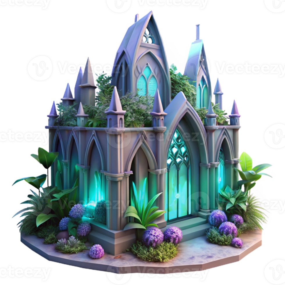 impressive classic A Crumbling Gothic Cathedral Overgrown Wit authentic png