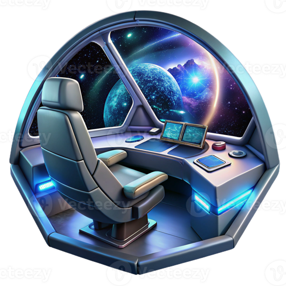 extraordinary artistic A Futuristic Spaceship Cockpit with a View genuine png