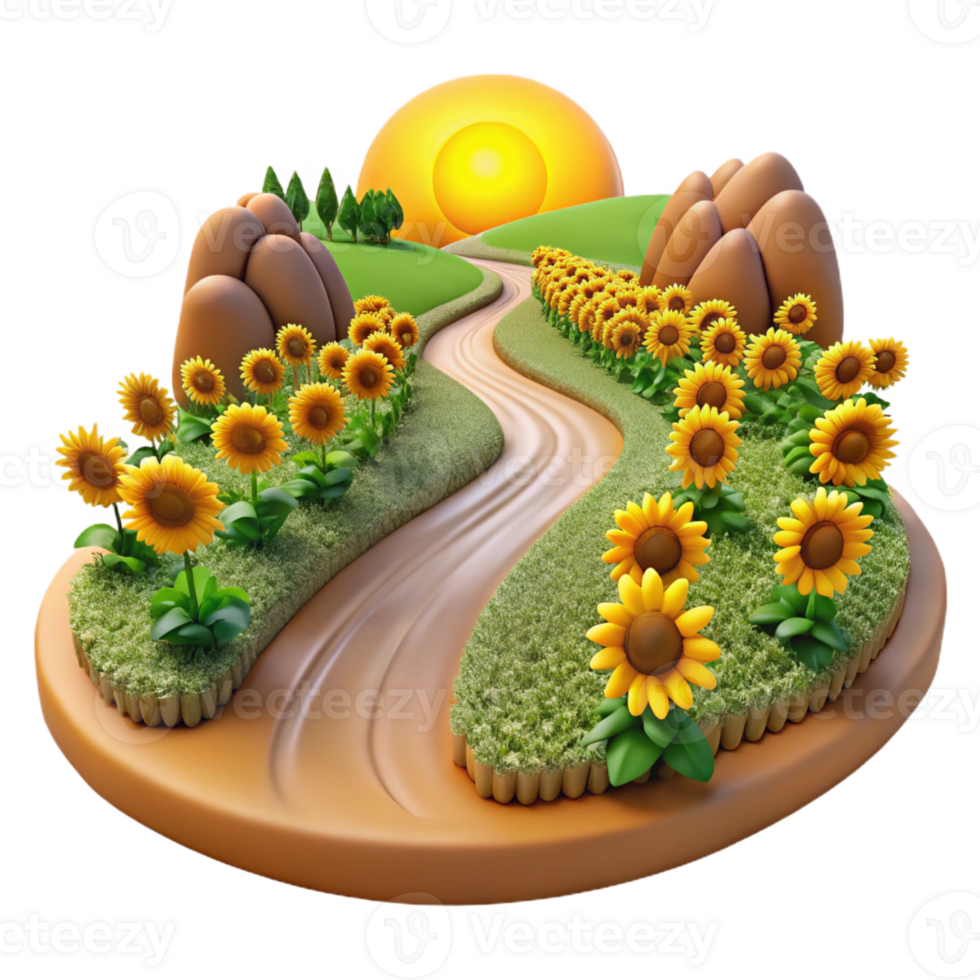 stunning modern A Winding Dirt Road Through a Sun Drenched authentic png