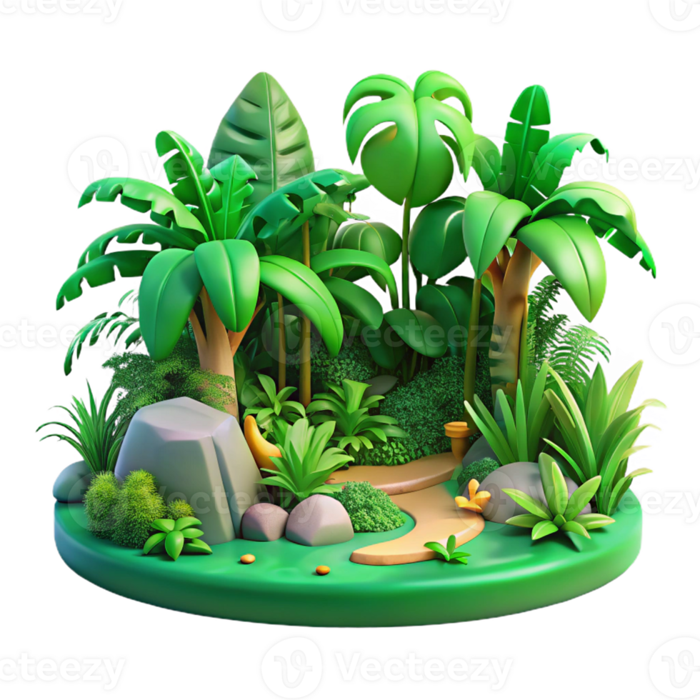 elegant creative A Lush Green Jungle with Exotic Plants A high quality png