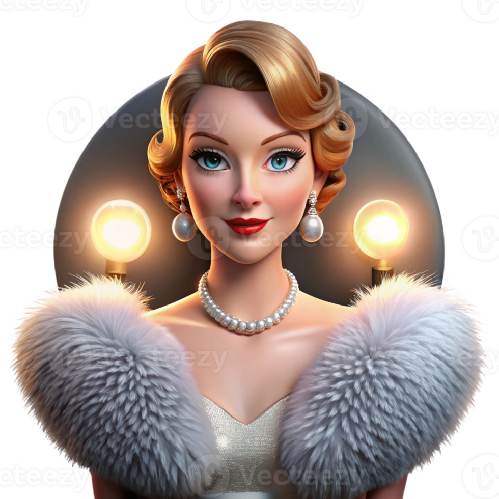 stunning classic Portrait of a Glamorous Movie Star With high resolution png
