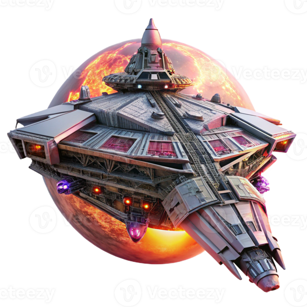 dramatic minimalist A Colossal Bio Mechanical Spaceship Its genuine png