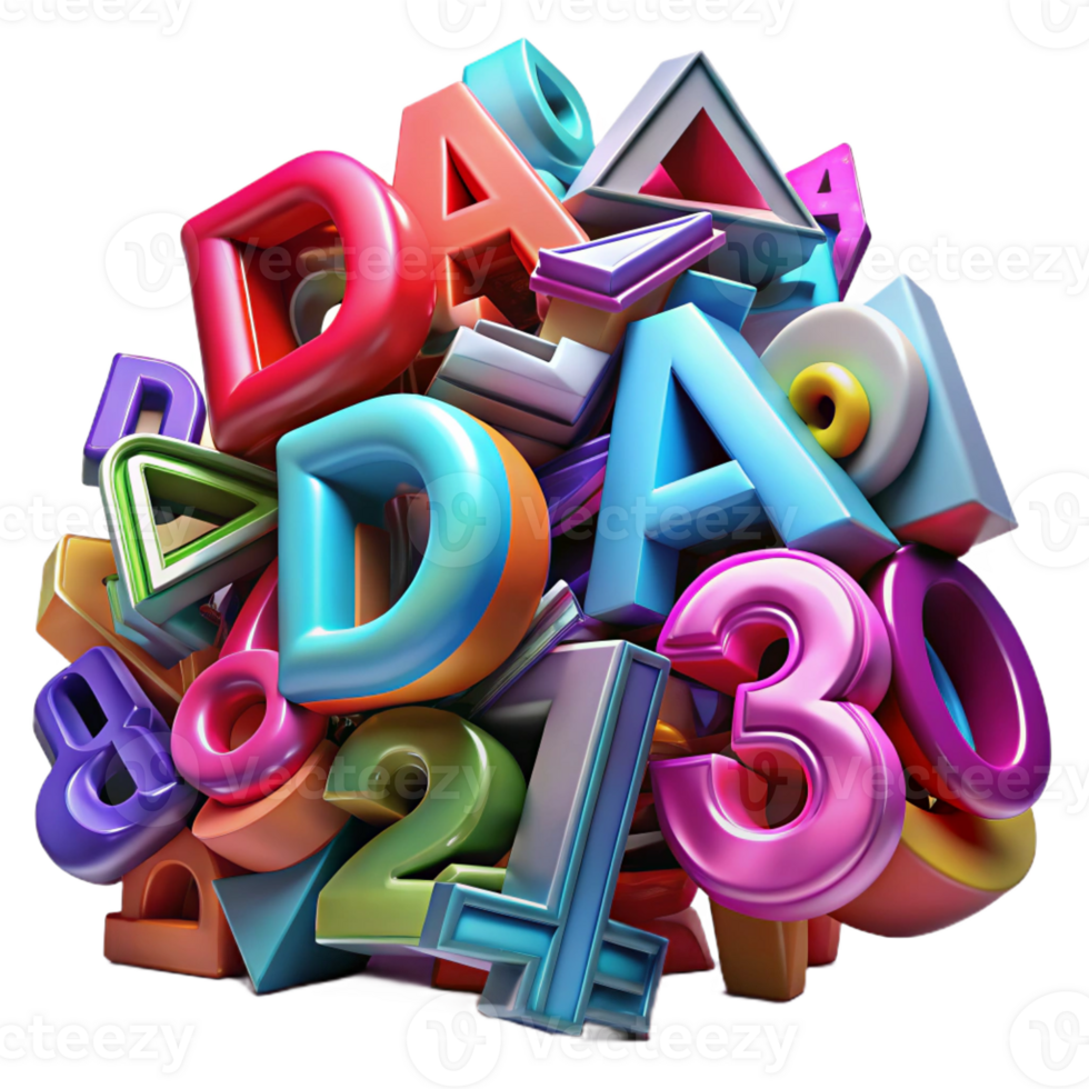 magnificent contemporary A Chaotic Jumble of Letters and Numbers S premium png