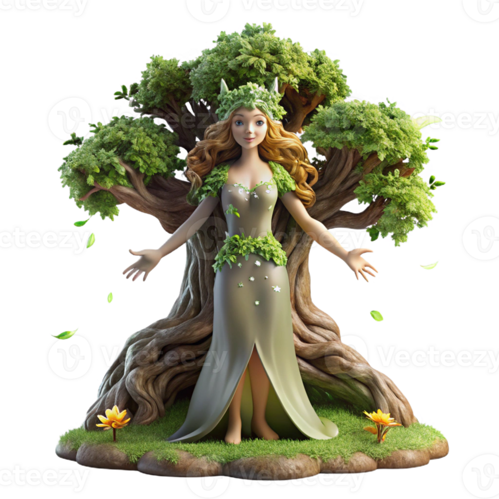 wonderful artistic An Ethereal Dryad Emerging from an Ancien genuine png