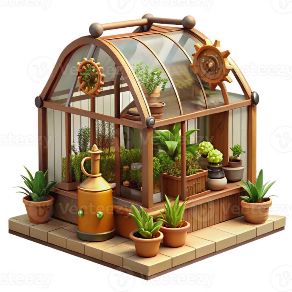 wonderful classic A Steampunk Greenhouse Filled with Exot original png