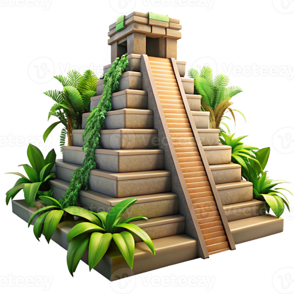 magnificent rustic An Ancient Mayan Pyramid Overgrown with Ju professional png