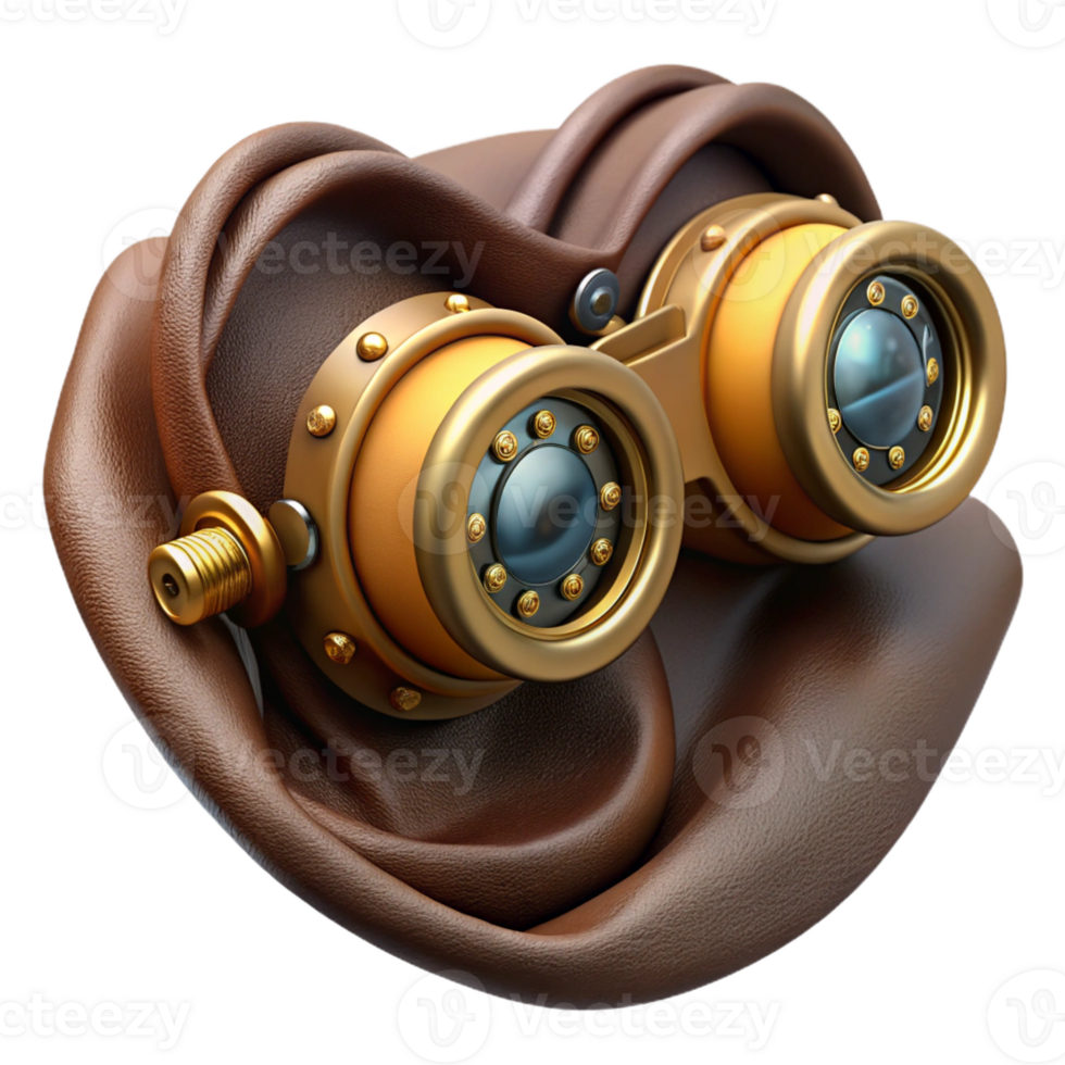 beautiful classic Steampunk Goggles Intricate Lens Detail 4K png
