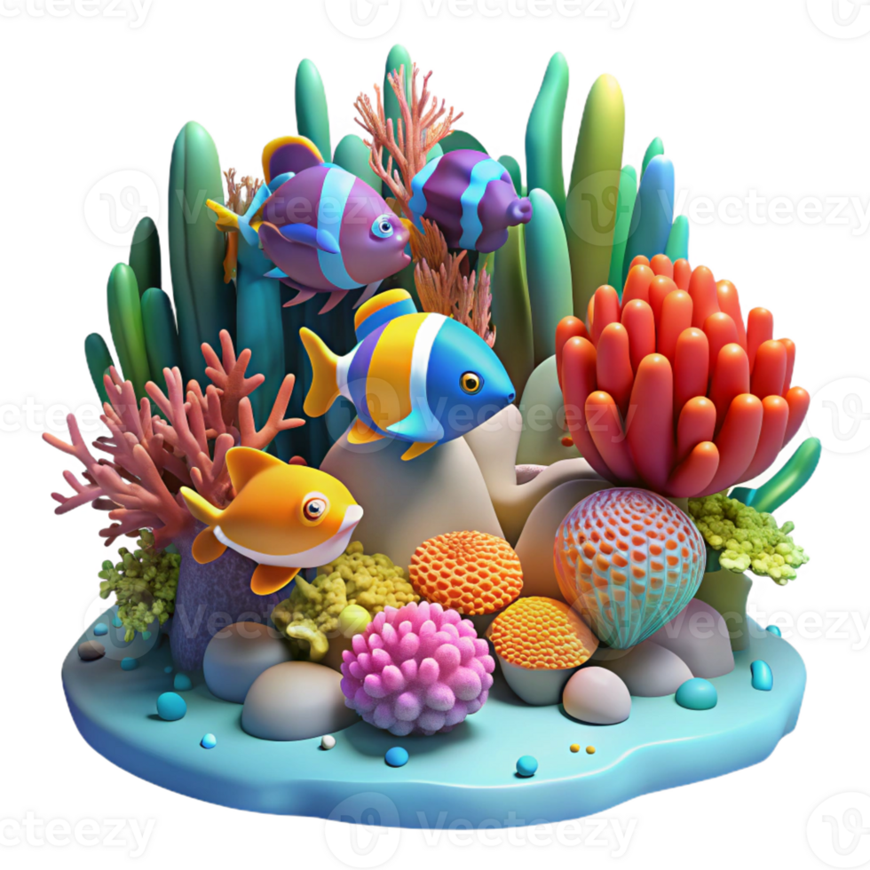 elegant contemporary A Vibrant Coral Reef Teeming with Colorfu original png