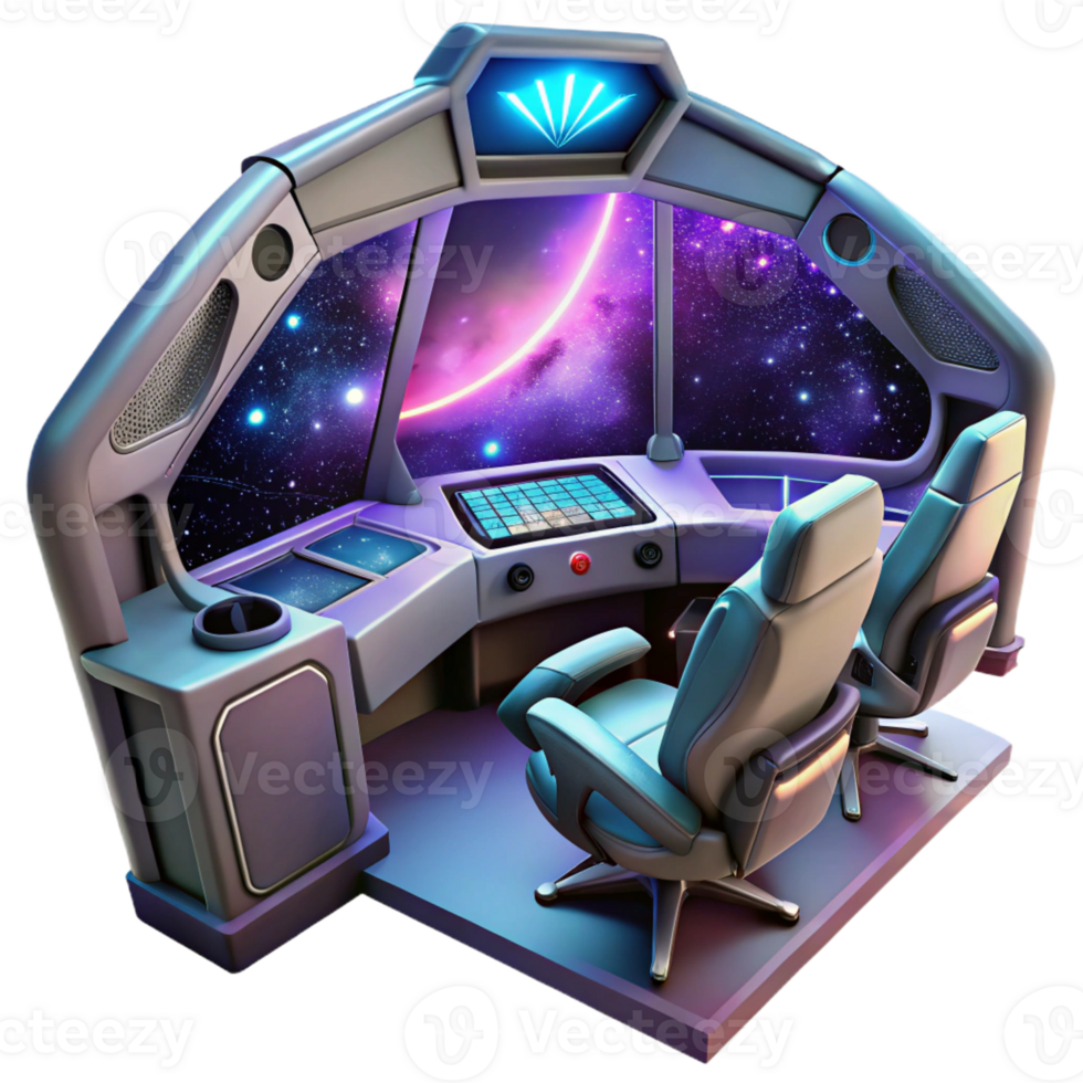 stunning artistic A Futuristic Spaceship Cockpit with a View professional png