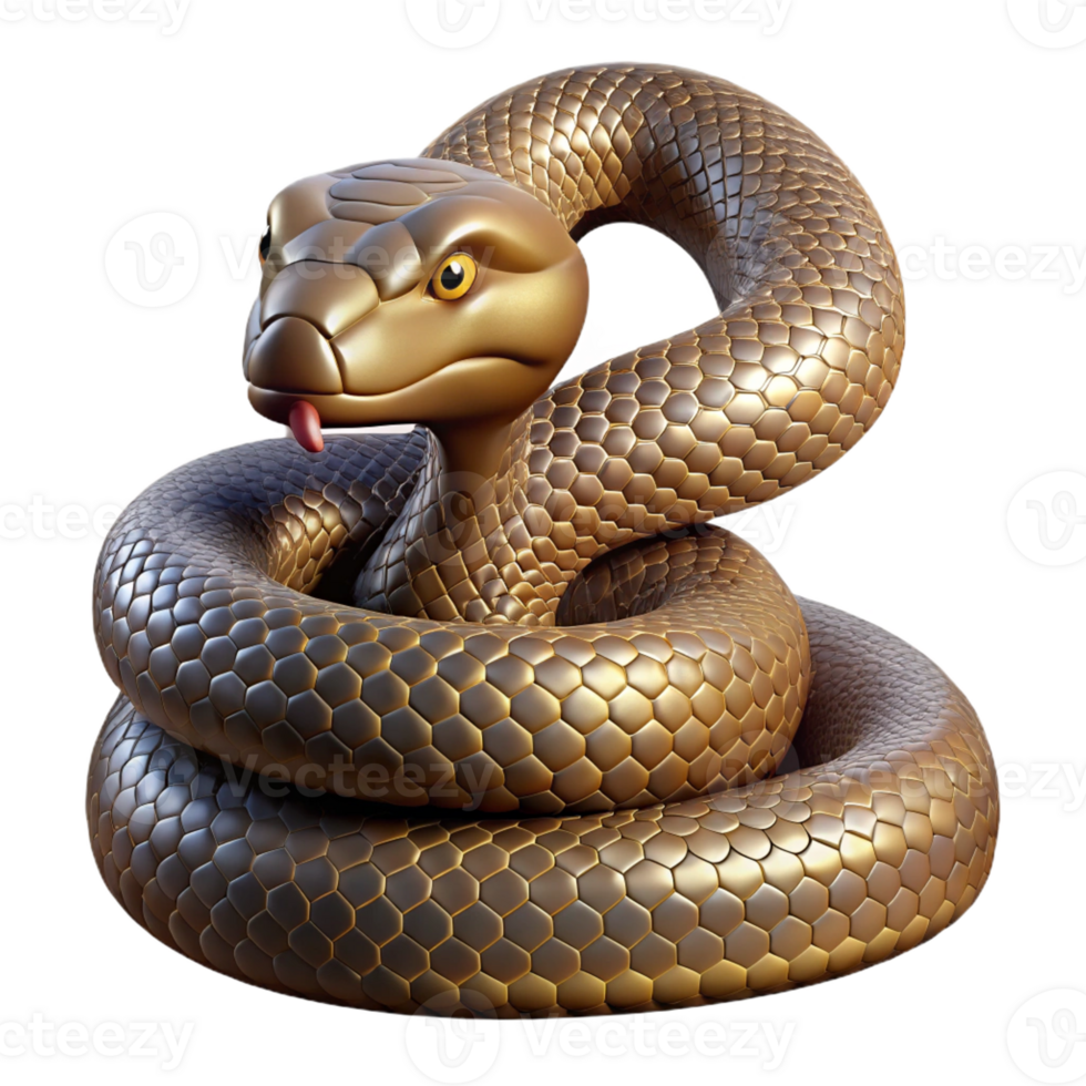 vibrant creative A Coiled Rattlesnake Scales Glistening M premium png
