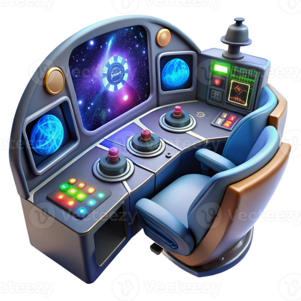 elegant traditional A Spaceship Cockpit Filled with Glowing B detailed png