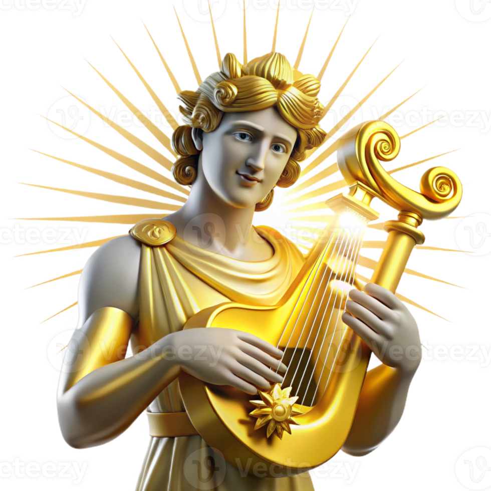 elegant rustic A Radiant Apollo Playing a Golden Lyre S genuine png