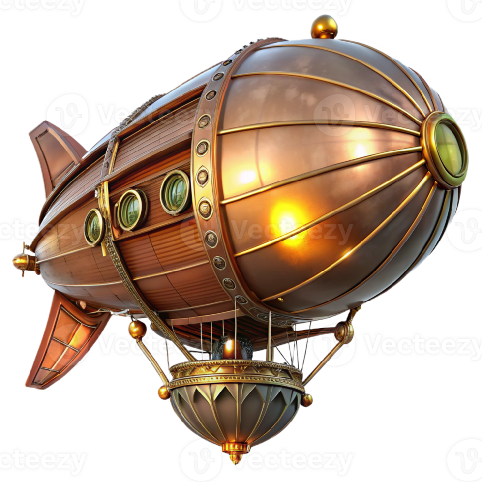 elegant creative A Majestic Steampunk Airship Copper And original png