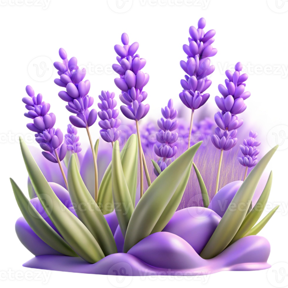 dramatic contemporary Lavender Field Swaying in the Breeze genuine png