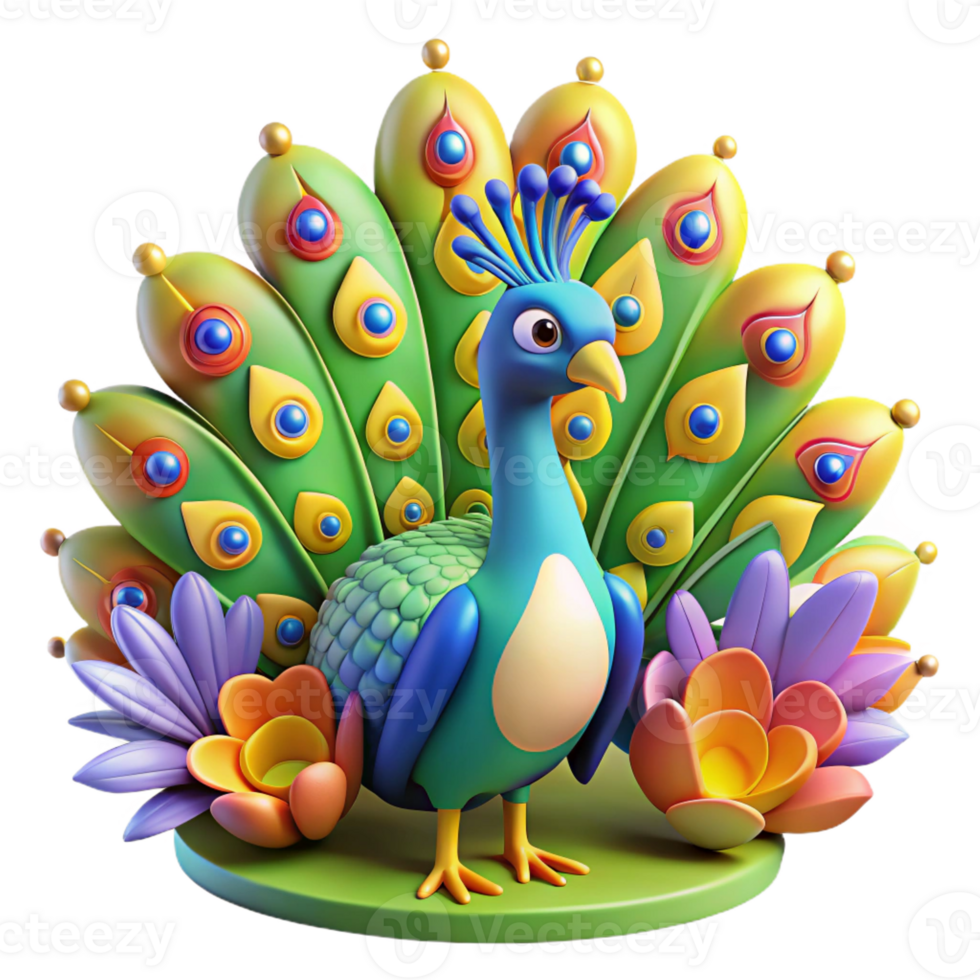 dramatic vintage Peacock Displaying Vibrant Feathers high quality png