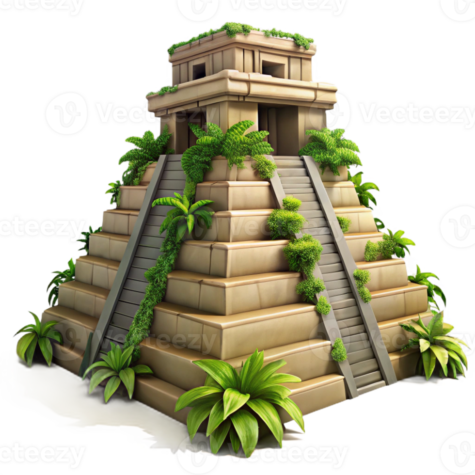 impressive traditional An Ancient Mayan Pyramid Overgrown with Ju exclusive png
