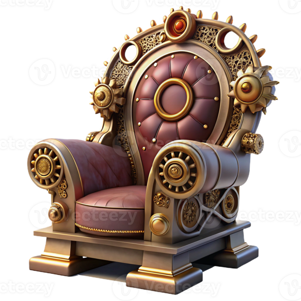 magnificent abstract A Steampunk Throne Ornate Gears and Vel png