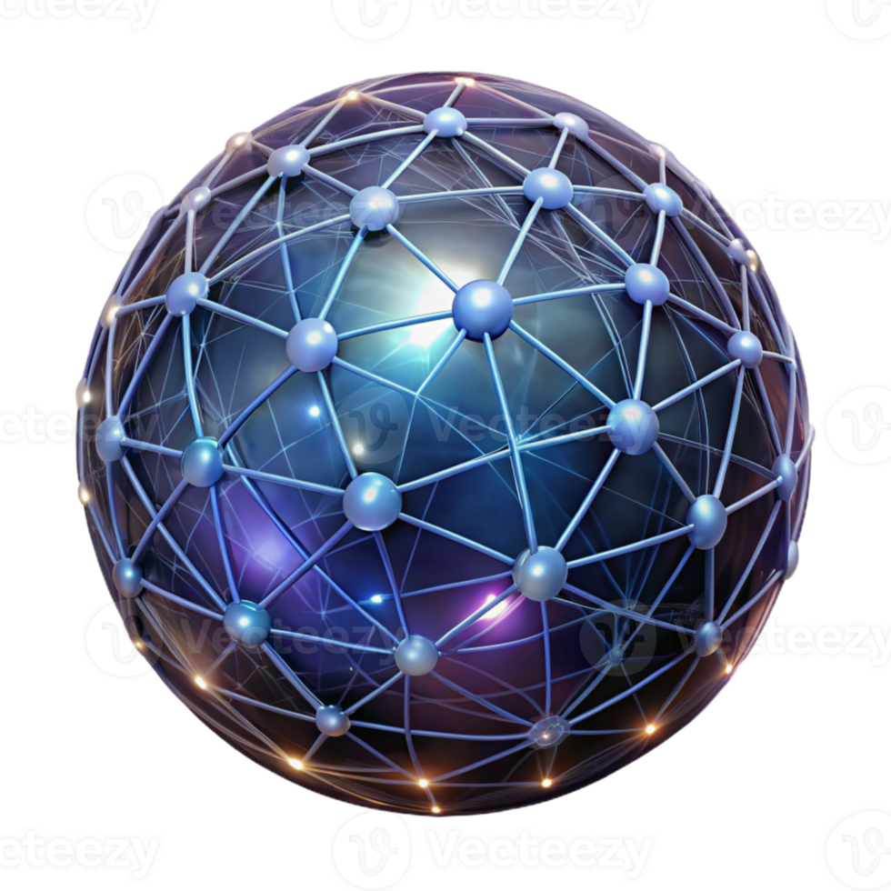 elegant creative A Network of Glowing Filaments Forming A professional png