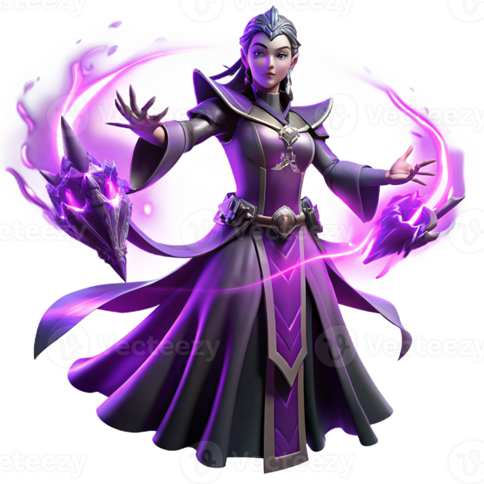 wonderful abstract A Powerful Sorceress Casting a Spell Surr high quality png