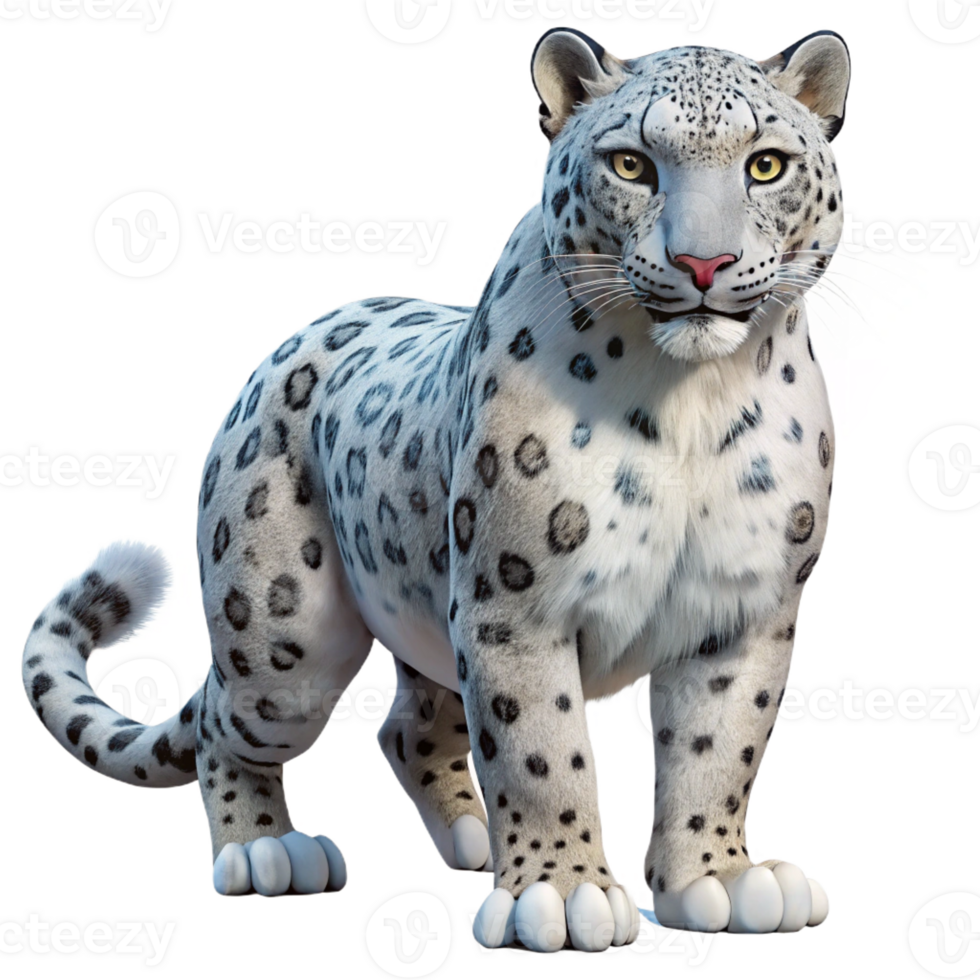 extraordinary contemporary A Realistic Rendering of a Snow Leopard high quality png