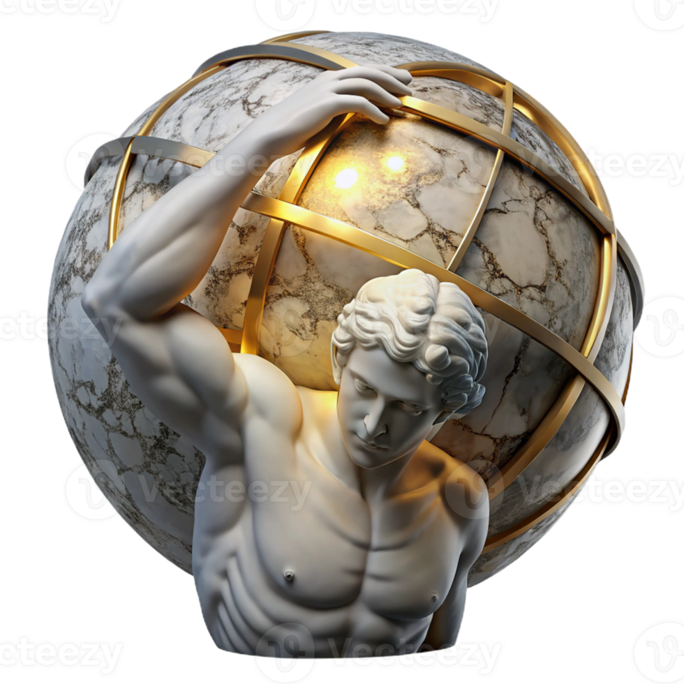 extraordinary traditional A Stoic Marble Statue of Atlas Burdened exclusive png