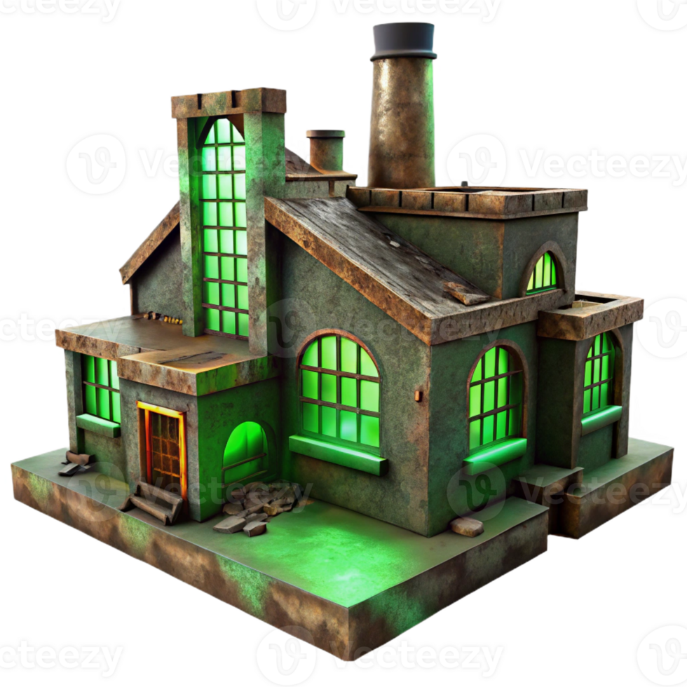 stunning rustic Abandoned Factory Rusty Metal and Broken detailed png