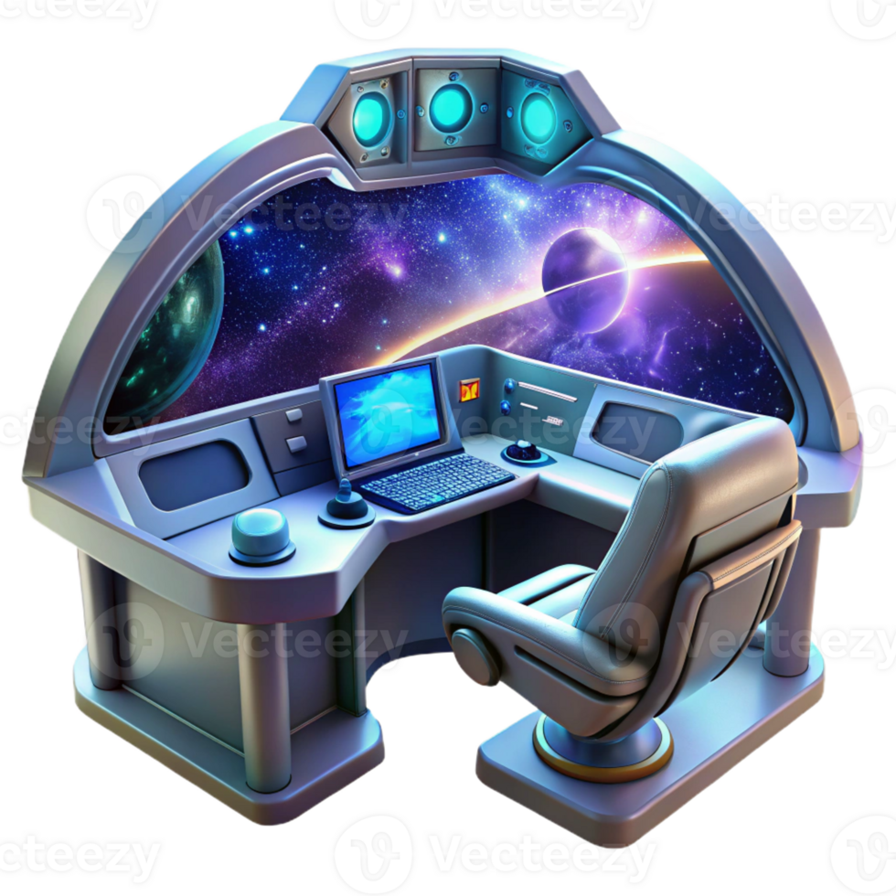 magnificent contemporary A Futuristic Spaceship Cockpit with a View original png