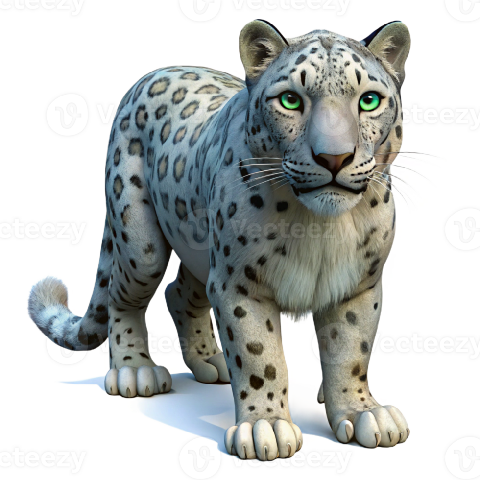 magnificent vintage A Realistic Rendering of a Snow Leopard professional png