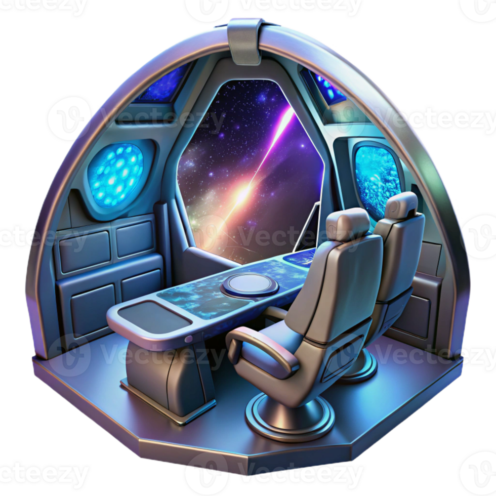 wonderful traditional A Futuristic Spaceship Cockpit with a View detailed png