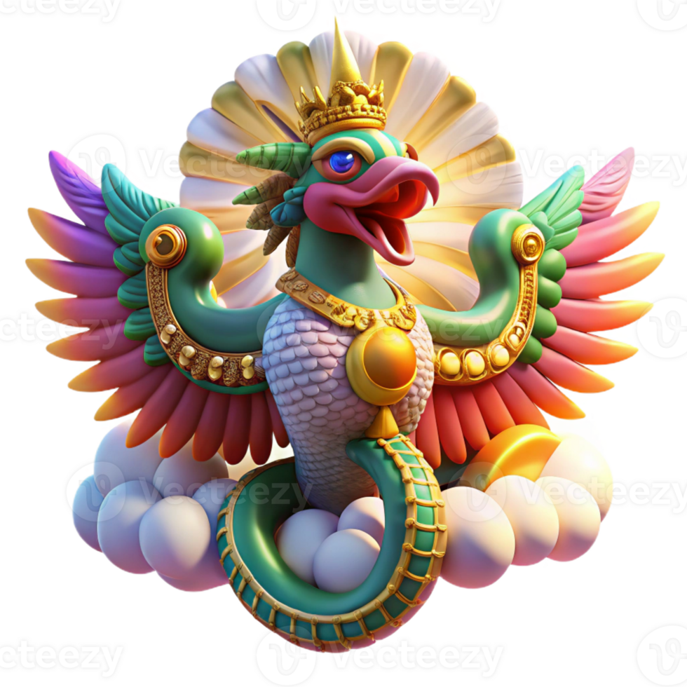 dramatic rustic Quetzalcoatl Descending from the Heavens high quality png
