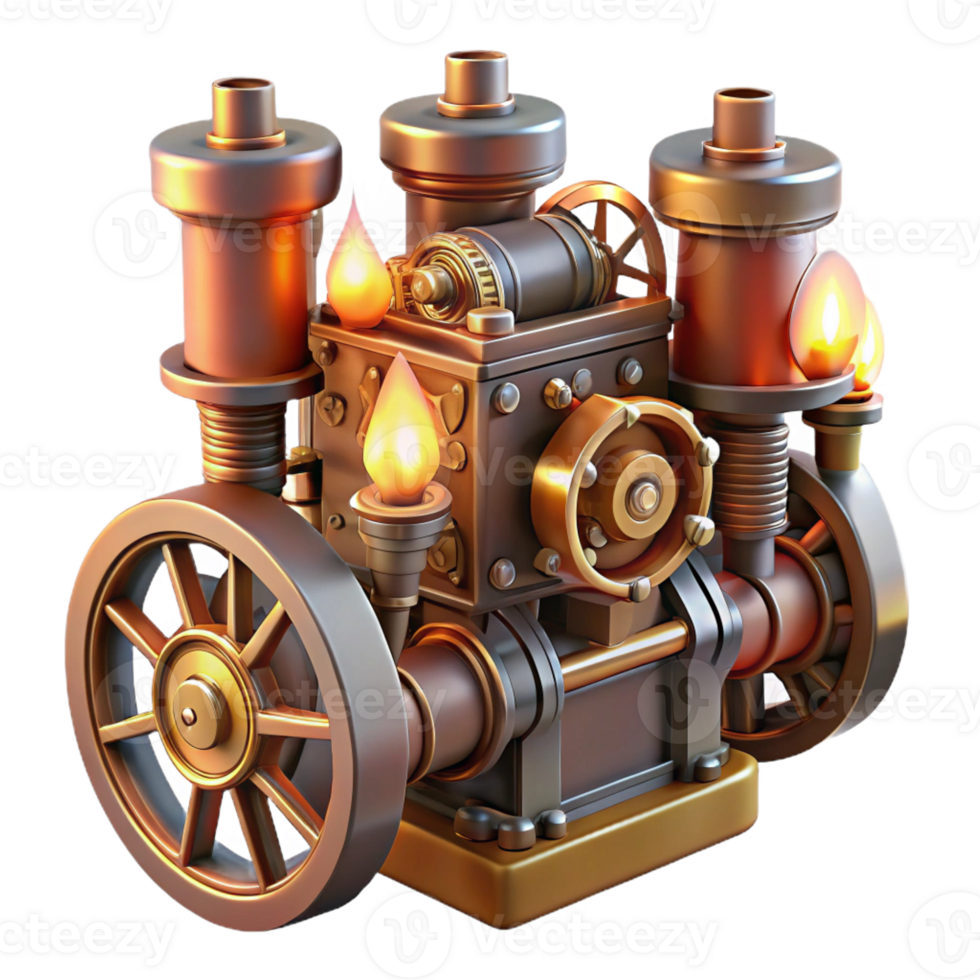 beautiful contemporary A Complex Steampunk Engine Pistons Pump genuine png