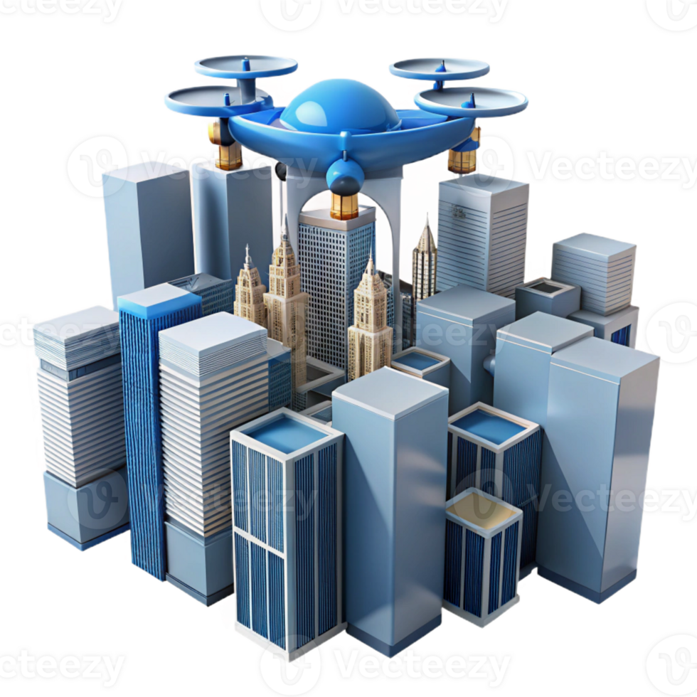 dramatic creative A Drone Delivering a Package in a Futur original png