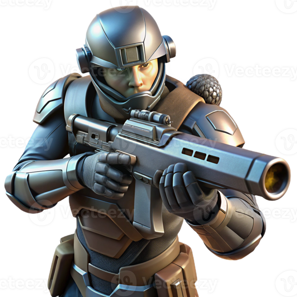 serene creative A Futuristic Soldier Wearing Advanced P exclusive png